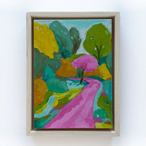 A Garden Stroll, 5"x7" Landscape Painting (framed)