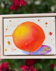 Cosmic Oranges 1, 5"x7" Painting // Framed