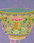 Green Floral Bowl, 6"x6" Painting