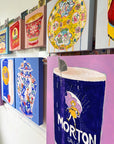 Indigo Iodized Salt Container, 18"x24" Painting