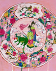 Rose Medallion Dragon Plate, 12"x12" Painting