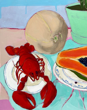 Still Life with Lobster I, 24"x24" Painting