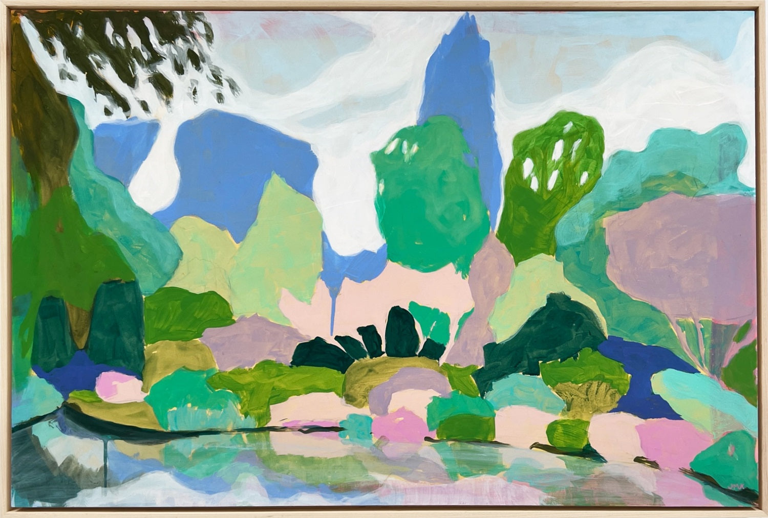 Across the Pond, 24"x36" Painting (framed)