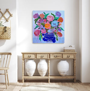 A Garden in the Rain, 36"x36" Painting