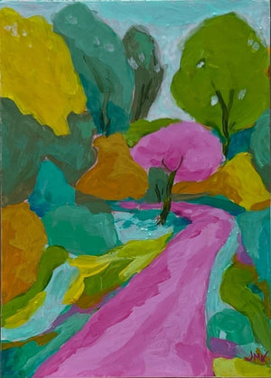 A Garden Stroll, 5"x7" Landscape Painting
