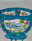 Blue Landscape Bowl, 6"x6" Painting