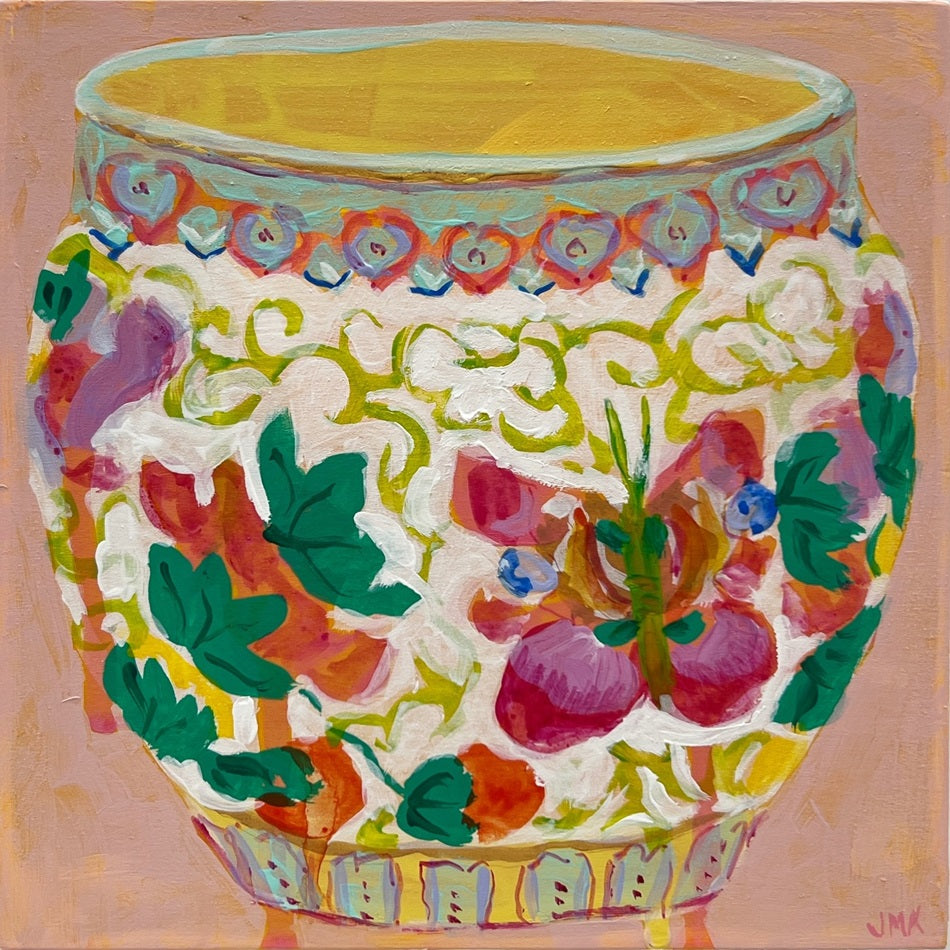 Butterfly Bowl, 6"x6" Painting