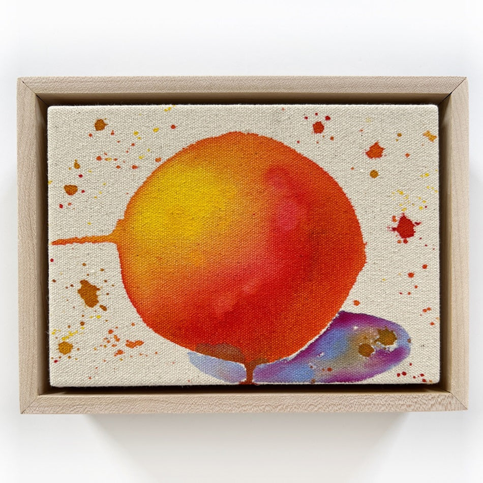 Cosmic Oranges 1, 5"x7" Painting // Framed