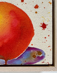 Cosmic Oranges 1, 5"x7" Painting // Framed
