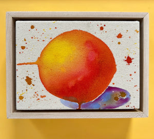 Cosmic Oranges 1, 5"x7" Painting // Framed