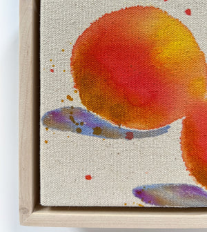 Cosmic Oranges 2, 5"x7" Painting // Framed