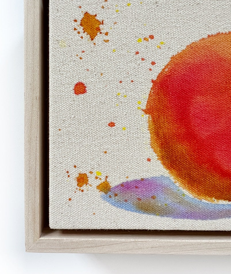 Cosmic Oranges 3, 5"x7" Painting // Framed