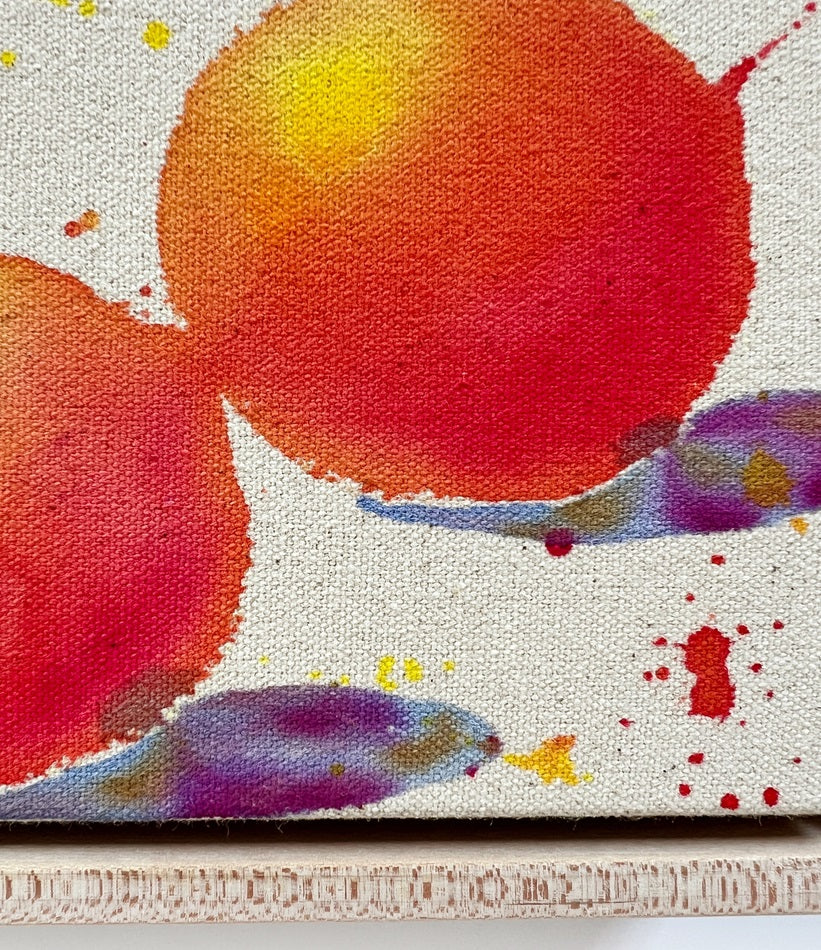 Cosmic Oranges 4, 5"x7" Painting // Framed