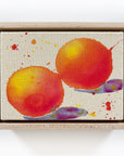 Cosmic Oranges 4, 5"x7" Painting // Framed