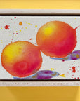 Cosmic Oranges 4, 5"x7" Painting // Framed