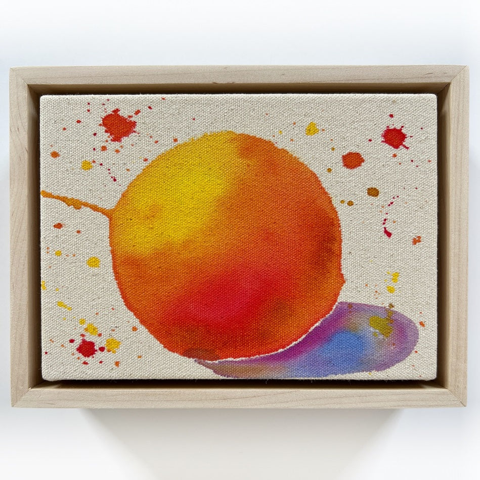 Cosmic Oranges 5, 5"x7" Painting // Framed