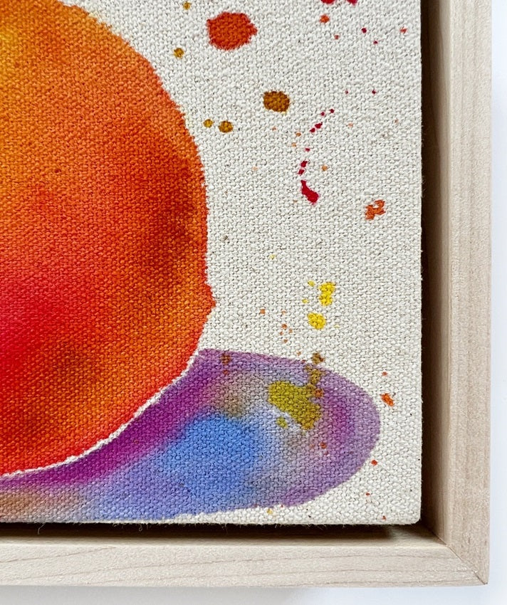 Cosmic Oranges 5, 5"x7" Painting // Framed