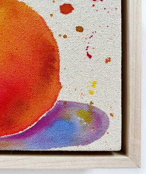 Cosmic Oranges 5, 5"x7" Painting // Framed