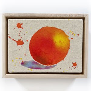 Cosmic Oranges 6, 5"x7" Painting // Framed
