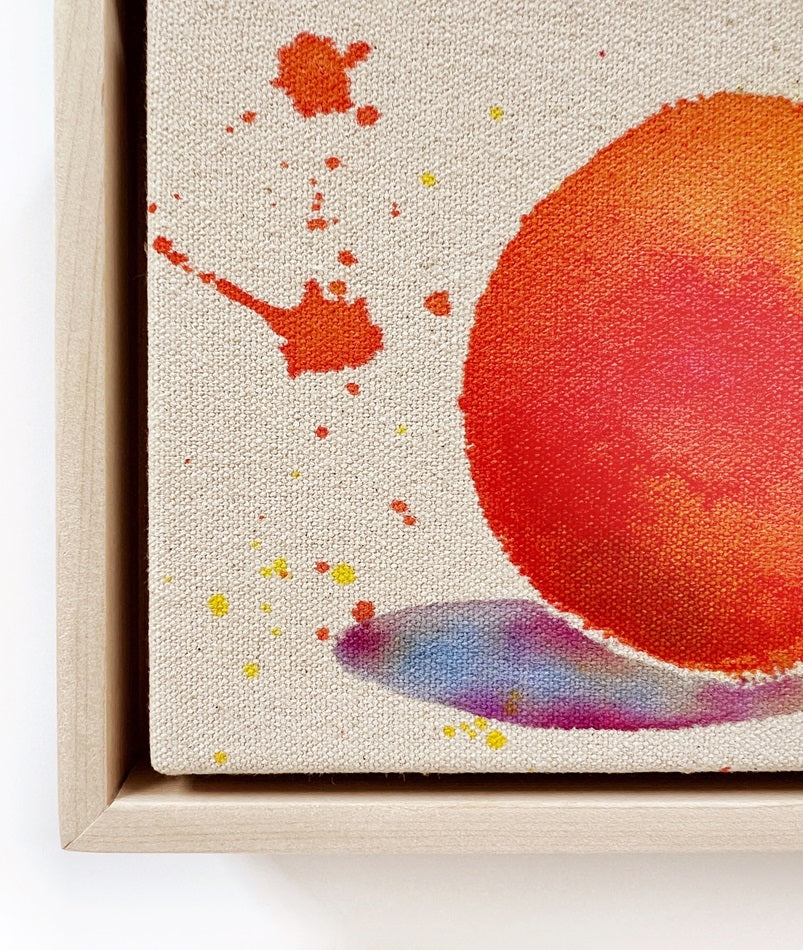 Cosmic Oranges 6, 5"x7" Painting // Framed