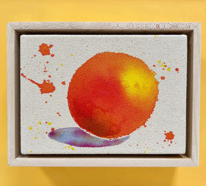 Cosmic Oranges 6, 5"x7" Painting // Framed