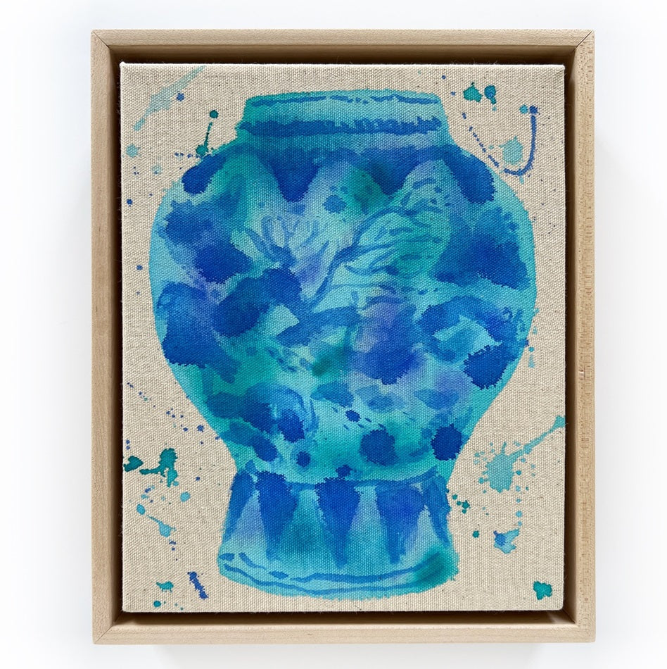 Dancing Through the Turquoise, 8"x10" Painting // Framed