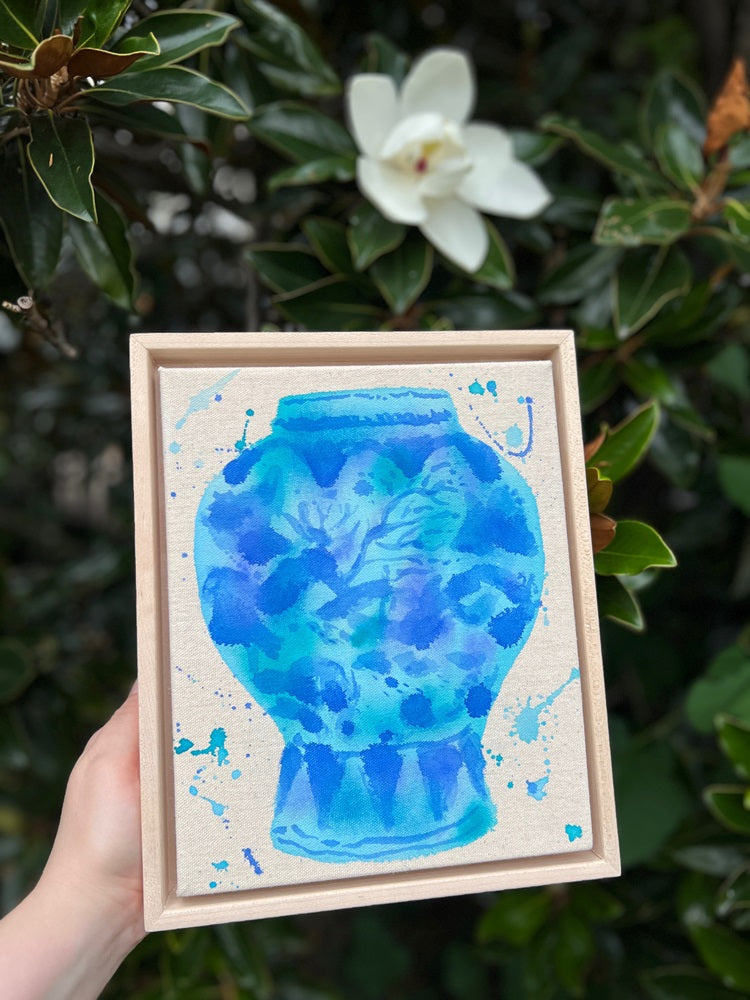 Dancing Through the Turquoise, 8"x10" Painting // Framed
