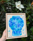 Dancing Through the Turquoise, 8"x10" Painting // Framed
