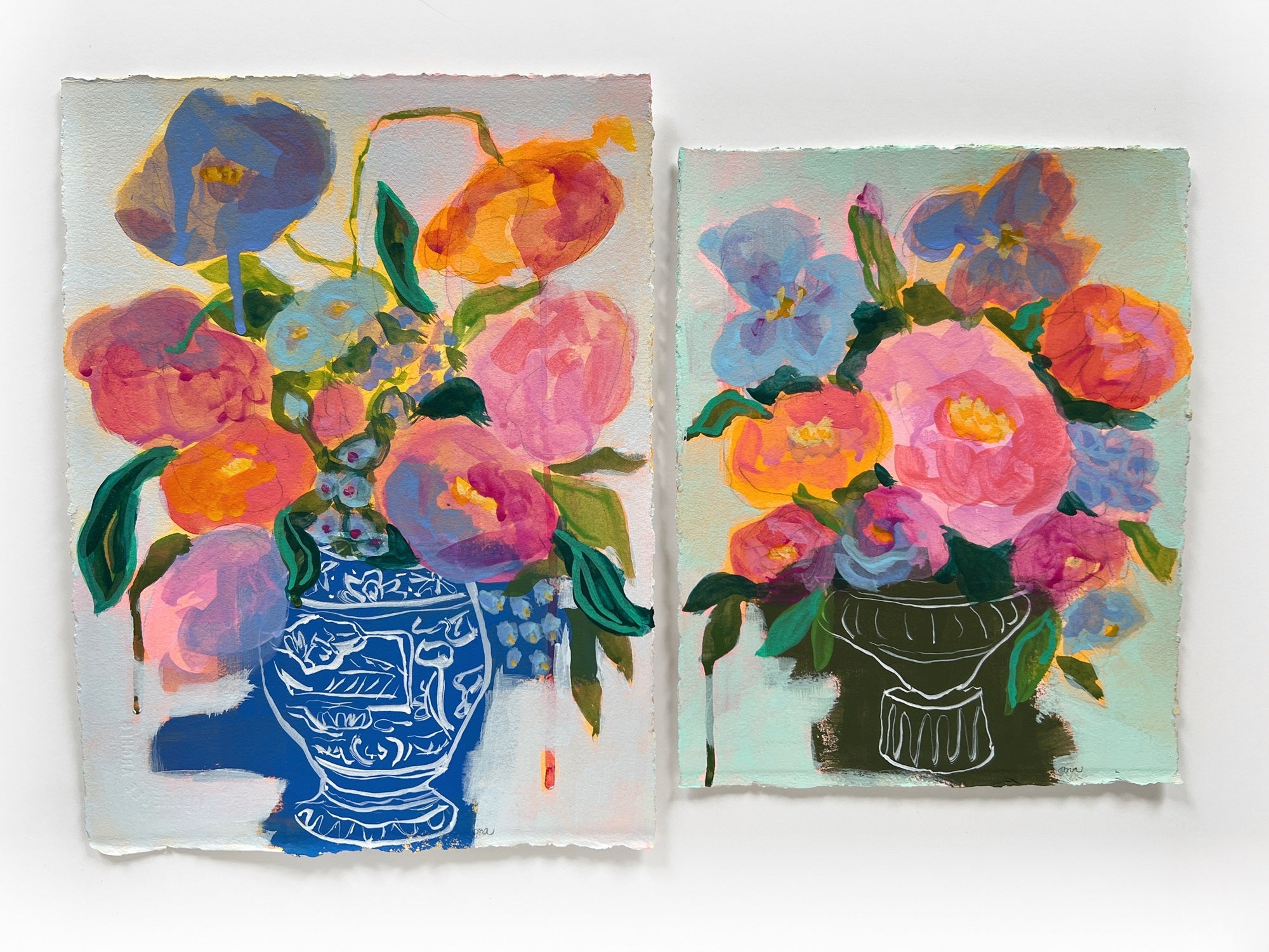 Floral Still Life 3, 9x12" painting on paper