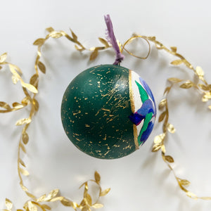 Emerald Jeweled Iris Ornament 1