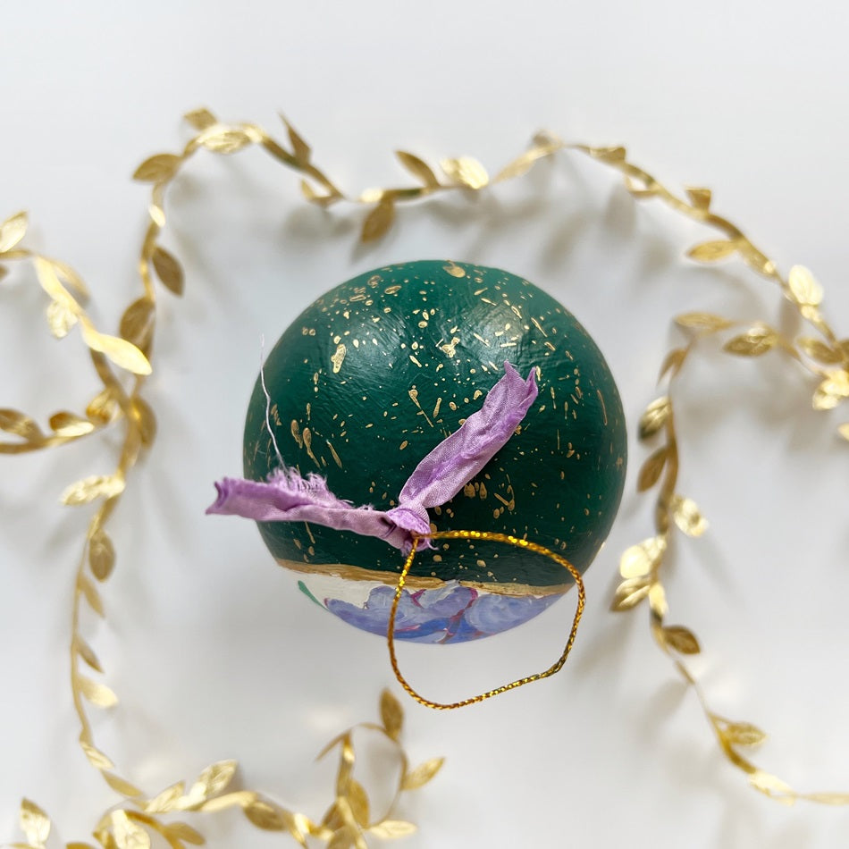 Emerald Jeweled Iris Ornament 1