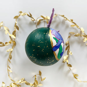 Emerald Jeweled Iris Ornament 2