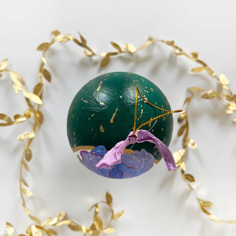 Emerald Jeweled Iris Ornament 2