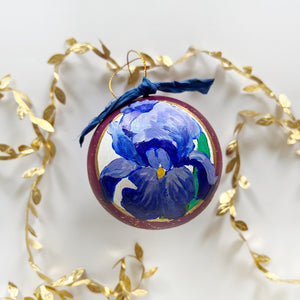 Garnet Jeweled Iris Ornament 3