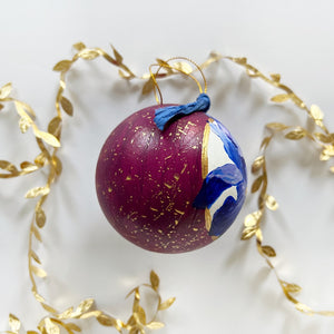 Garnet Jeweled Iris Ornament 3