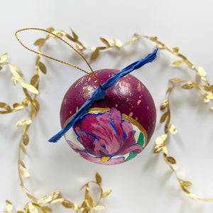 Garnet Jeweled Iris Ornament 1