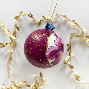 Garnet Jeweled Iris Ornament 2