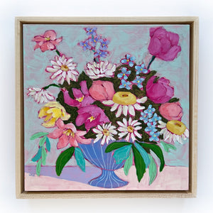 If I Were in Giverny, 10"x10" Floral Painting (framed)