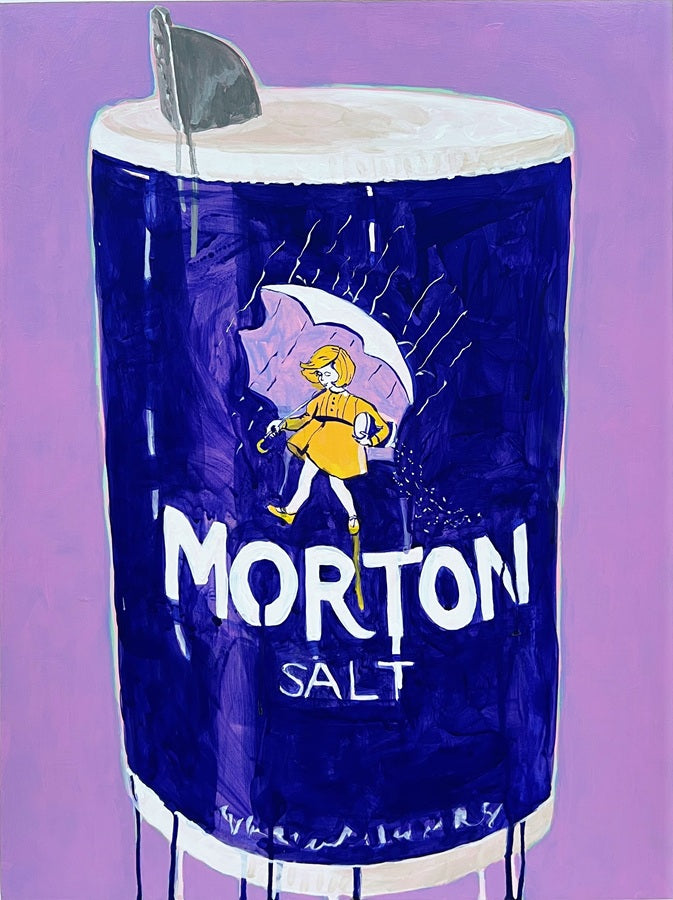 Indigo Iodized Salt Container, 18"x24" Painting