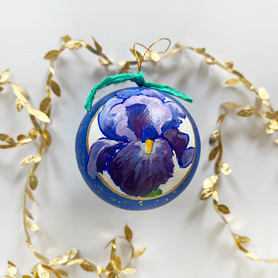 Lapis Jeweled Iris Ornament 3