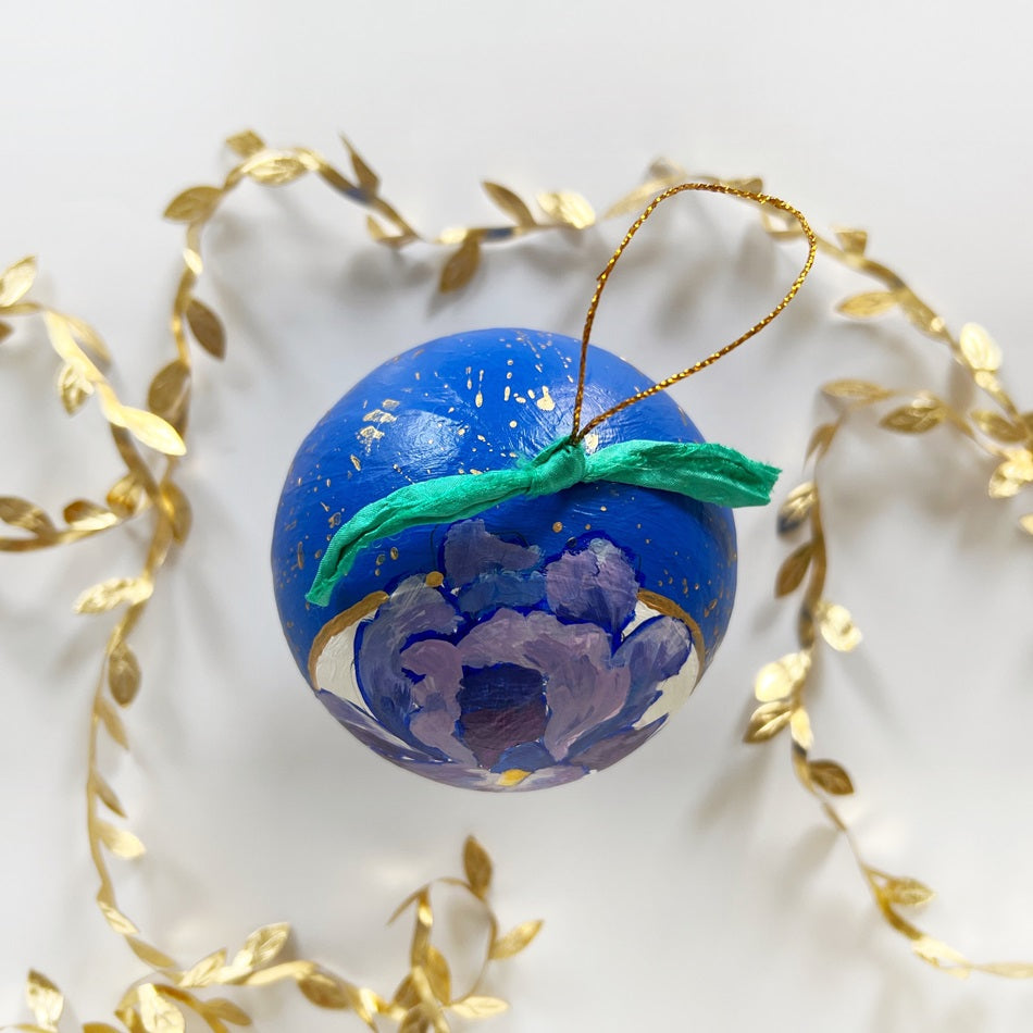 Lapis Jeweled Iris Ornament 3
