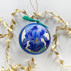 Lapis Jeweled Iris Ornament 1