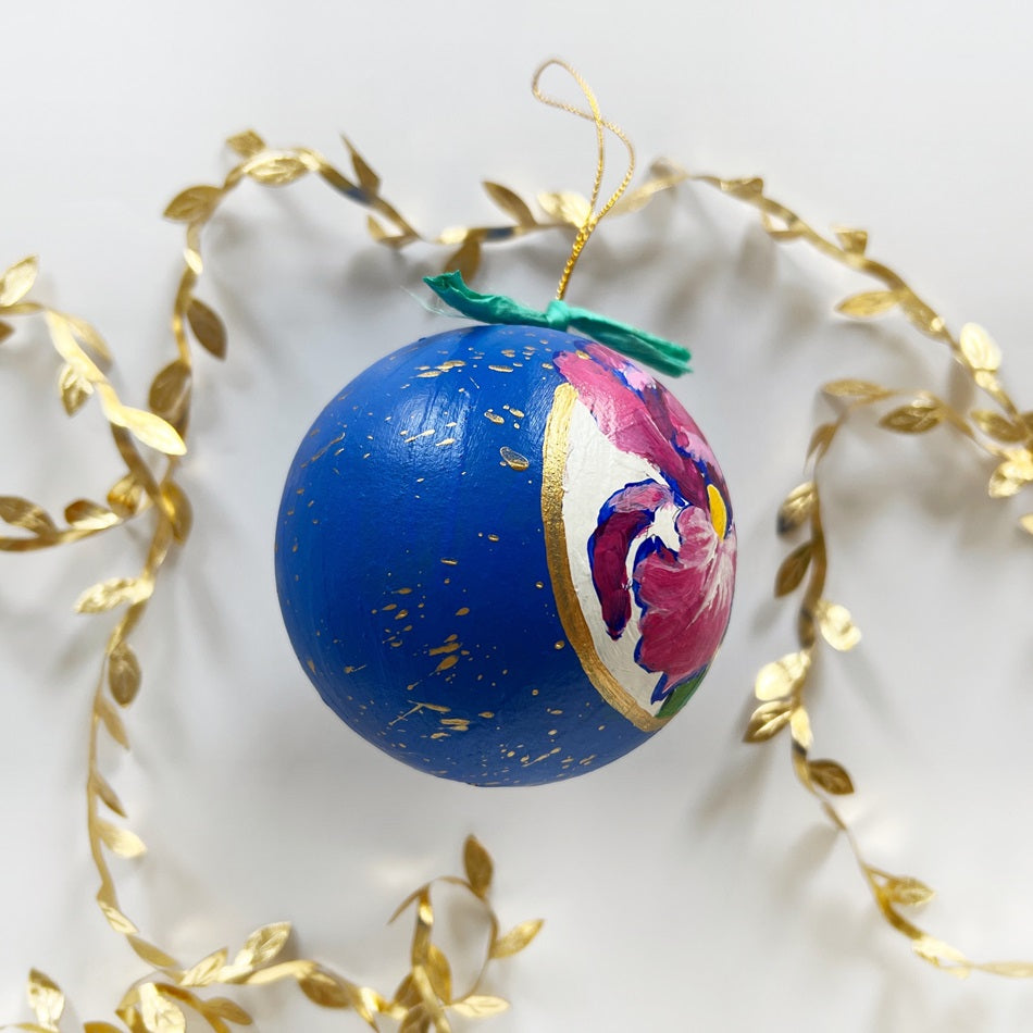 Lapis Jeweled Iris Ornament 2