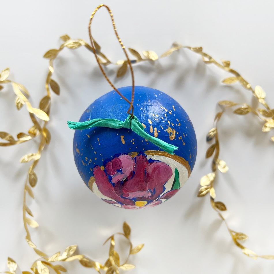 Lapis Jeweled Iris Ornament 2