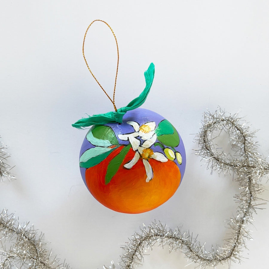 Lavender Orange Blossom Round Ornament 1