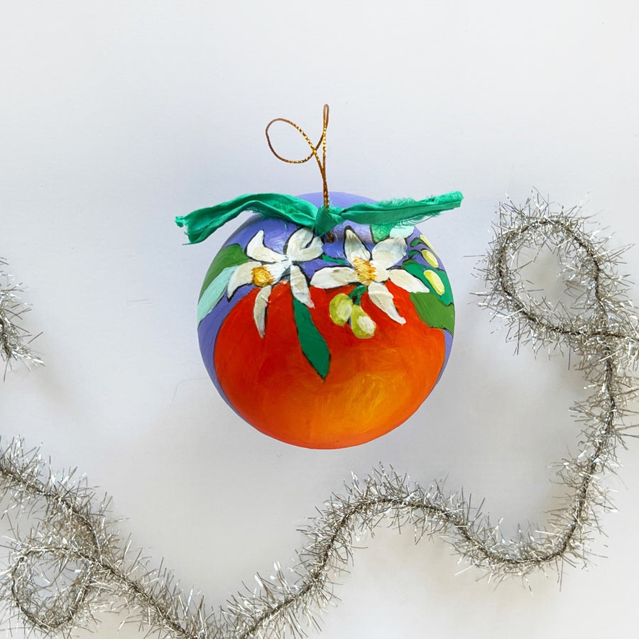 Lavender Orange Blossom Round Ornament 2