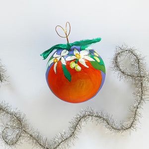 Lavender Orange Blossom Round Ornament 2