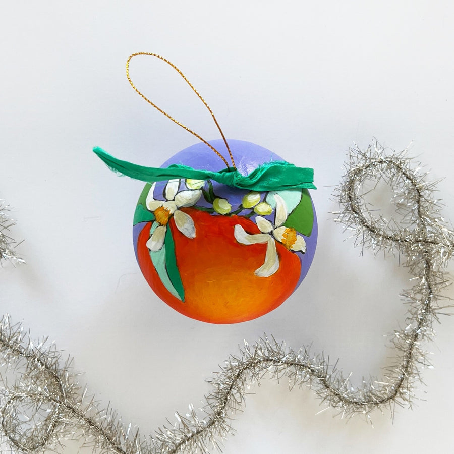 Lavender Orange Blossom Round Ornament 3