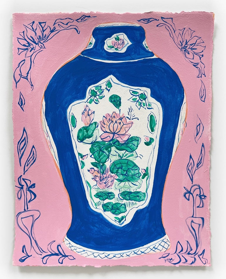 Lily Pad Vase, 11x14" painting on paper