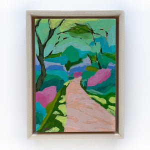 Overgrown Paths, 5"x7" Landscape Painting (framed)